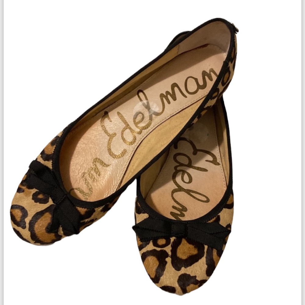 Sam Edelman leopard print flats. Very good condition. Size 8
